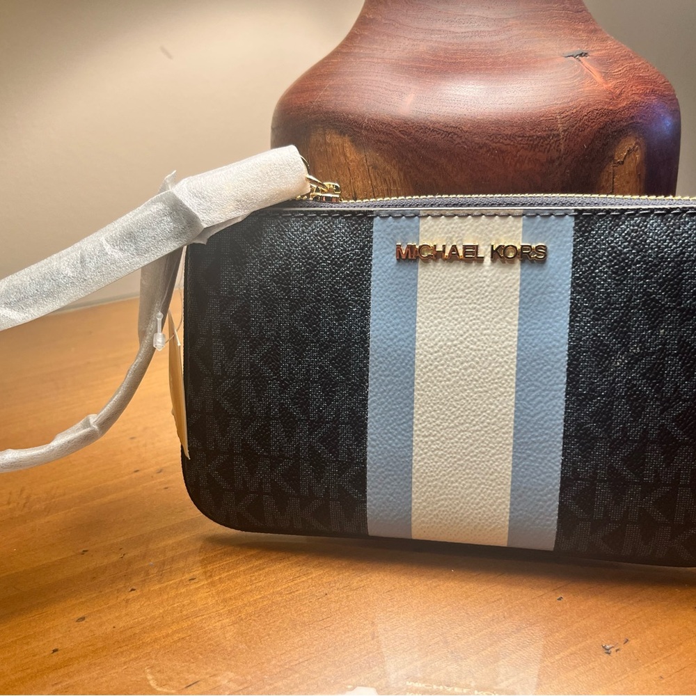 Michael Kors Black and Light Blue Men's Wallet